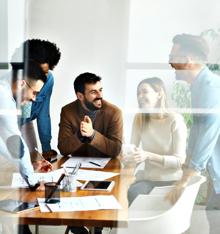 young business people meeting businessman businesswoman startup project idea training student total